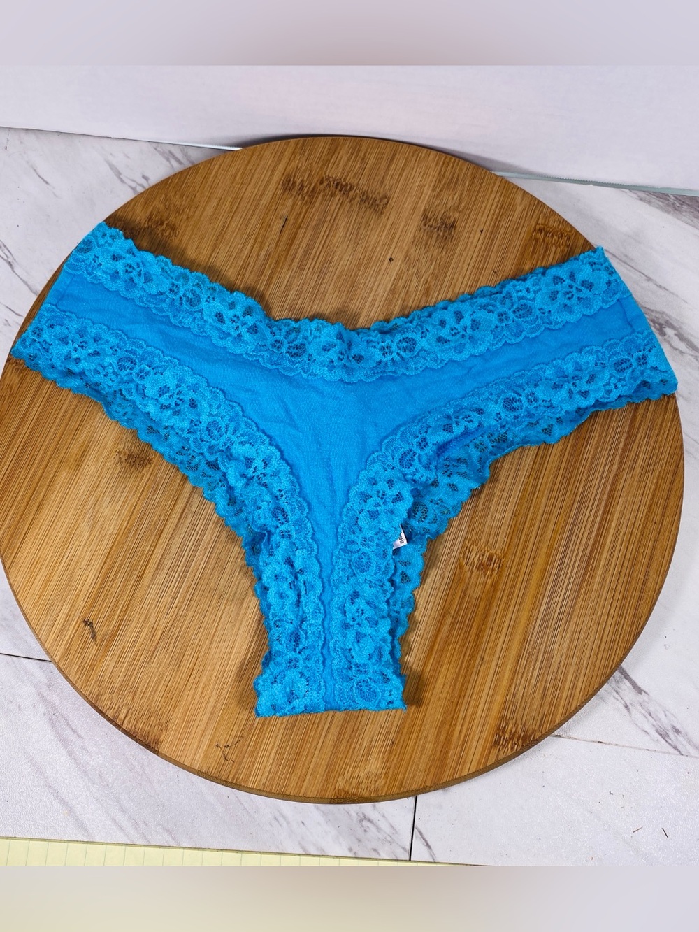 Victoria secret Lace-Trim Women's Bikini Panty in Bright Blue